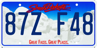 SD license plate 87ZF48