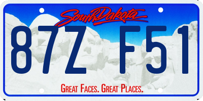 SD license plate 87ZF51