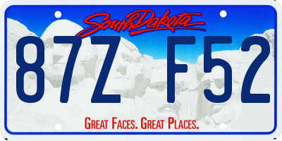 SD license plate 87ZF52