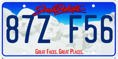 SD license plate 87ZF56