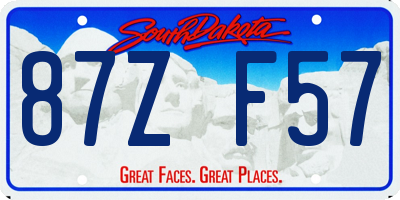 SD license plate 87ZF57