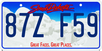 SD license plate 87ZF59