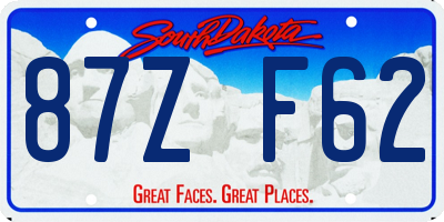 SD license plate 87ZF62