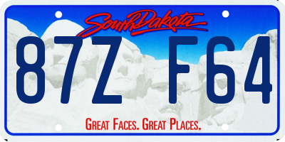 SD license plate 87ZF64
