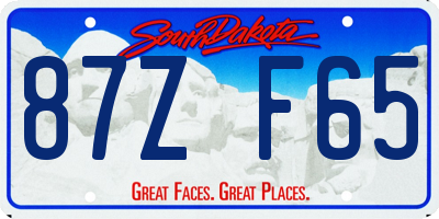 SD license plate 87ZF65