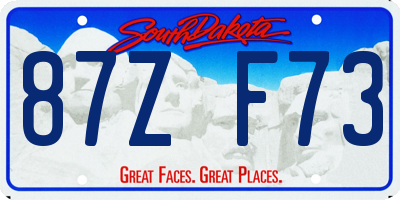SD license plate 87ZF73