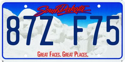SD license plate 87ZF75