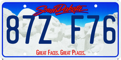 SD license plate 87ZF76