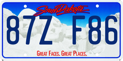 SD license plate 87ZF86