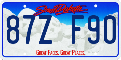 SD license plate 87ZF90