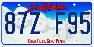 SD license plate 87ZF95