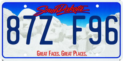 SD license plate 87ZF96