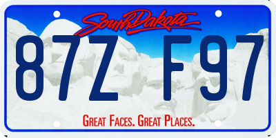 SD license plate 87ZF97
