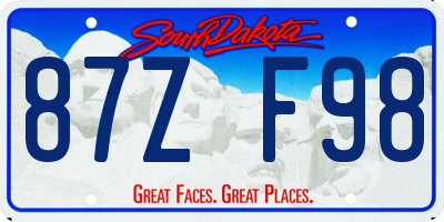SD license plate 87ZF98