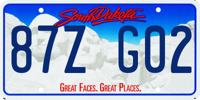 SD license plate 87ZG02