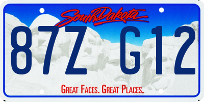 SD license plate 87ZG12