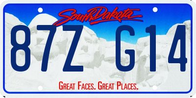 SD license plate 87ZG14
