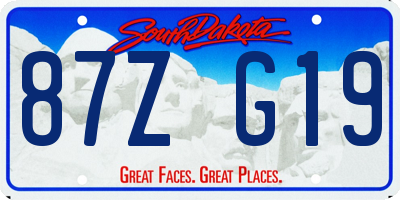 SD license plate 87ZG19