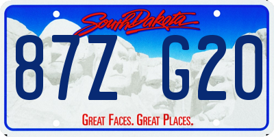 SD license plate 87ZG20