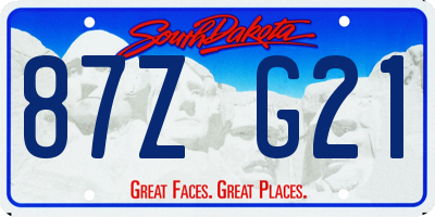 SD license plate 87ZG21