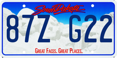 SD license plate 87ZG22
