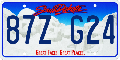 SD license plate 87ZG24