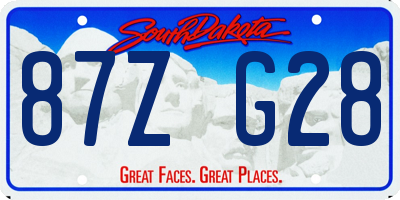SD license plate 87ZG28