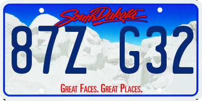 SD license plate 87ZG32