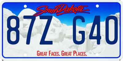 SD license plate 87ZG40