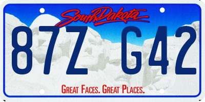 SD license plate 87ZG42