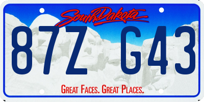 SD license plate 87ZG43
