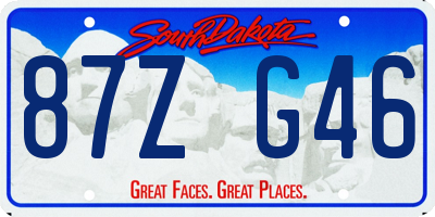 SD license plate 87ZG46