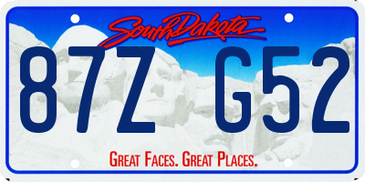 SD license plate 87ZG52