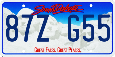 SD license plate 87ZG55