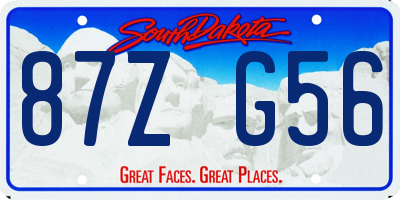 SD license plate 87ZG56