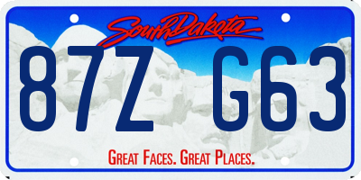 SD license plate 87ZG63