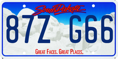 SD license plate 87ZG66