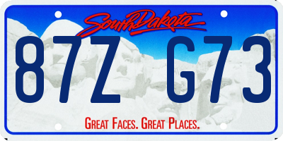 SD license plate 87ZG73