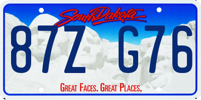 SD license plate 87ZG76