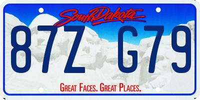 SD license plate 87ZG79