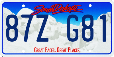 SD license plate 87ZG81