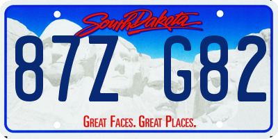 SD license plate 87ZG82