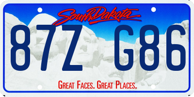 SD license plate 87ZG86