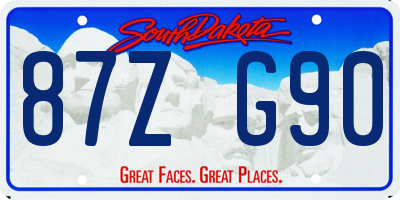 SD license plate 87ZG90