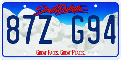 SD license plate 87ZG94