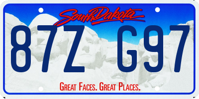 SD license plate 87ZG97