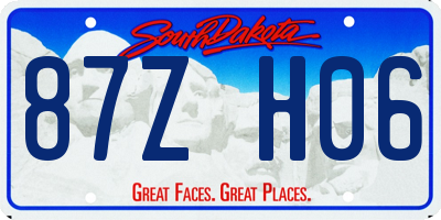 SD license plate 87ZH06
