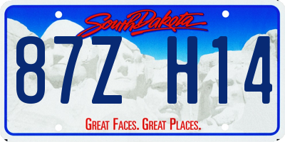 SD license plate 87ZH14