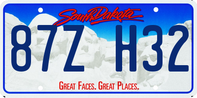 SD license plate 87ZH32
