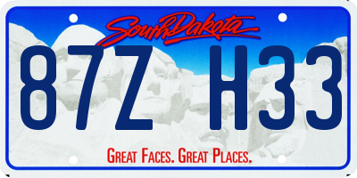 SD license plate 87ZH33